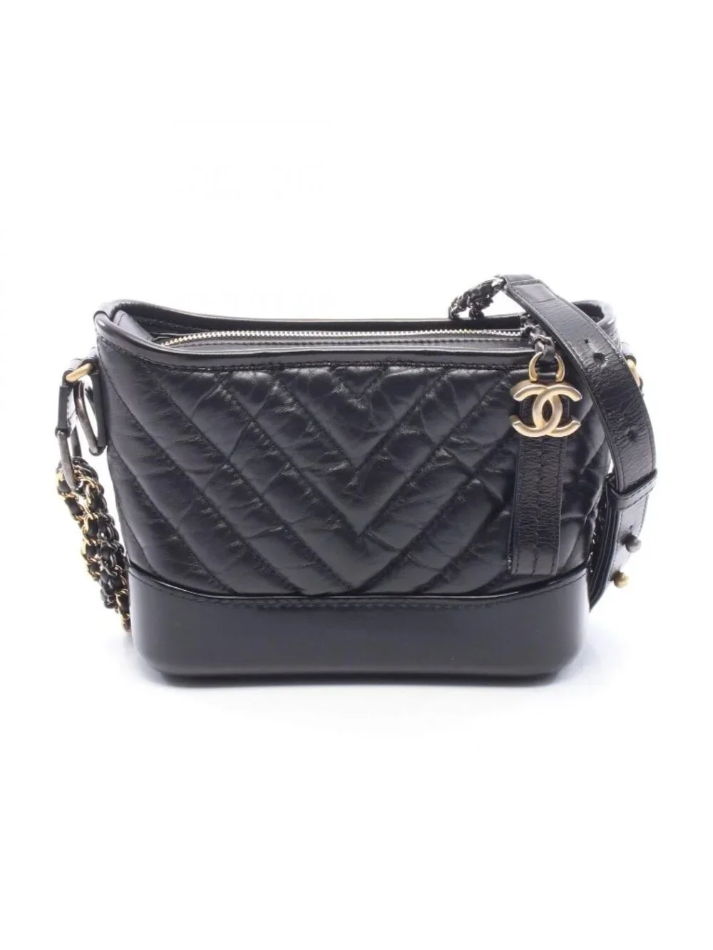 Chanel Shoulder Bag Gabrielle de Chanel Small Hobo Black Leather Chain
